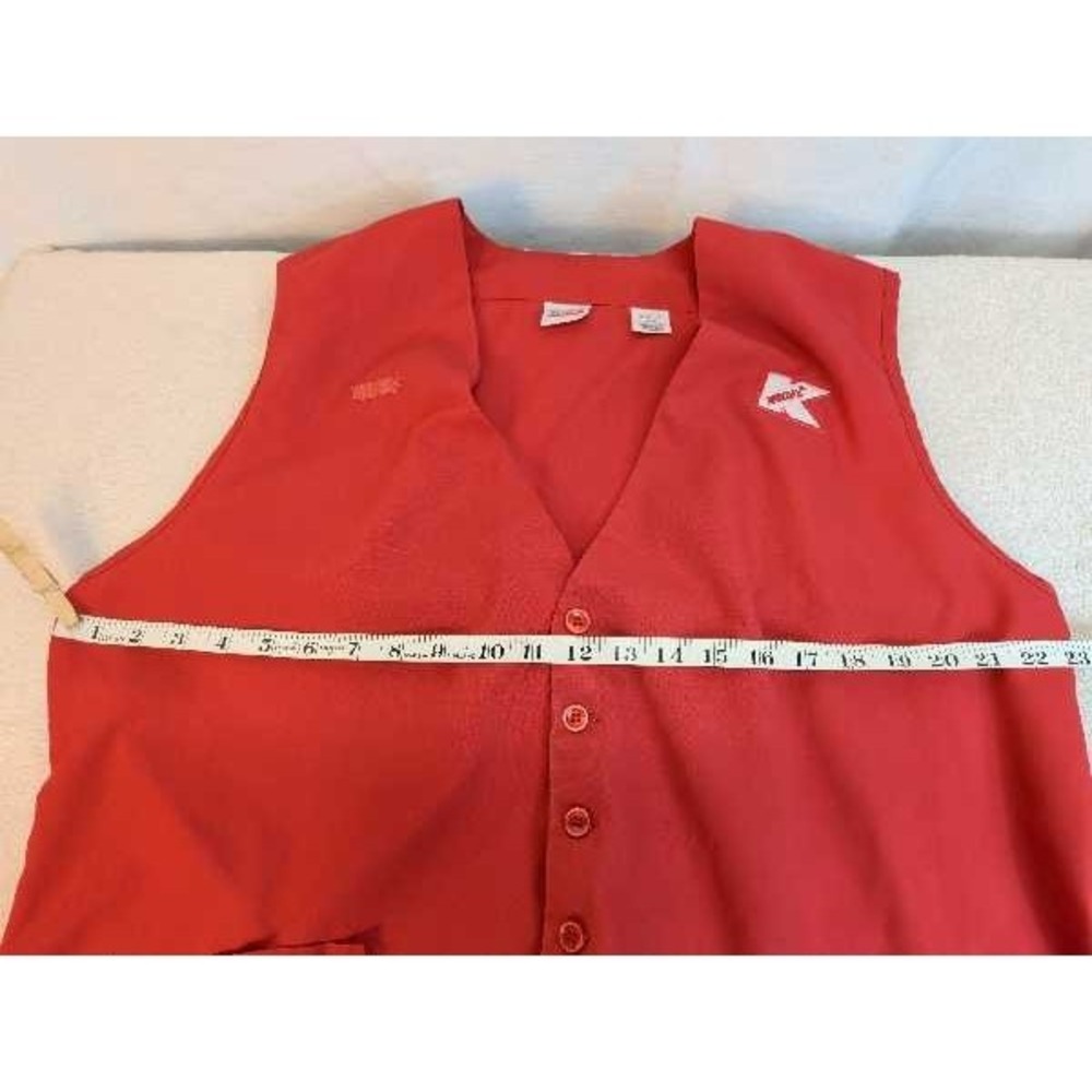 Todd Red Kmart Logo Vest Size 1X V-Neck Button Front Sleeveless Gingham - Picture 12 of 12